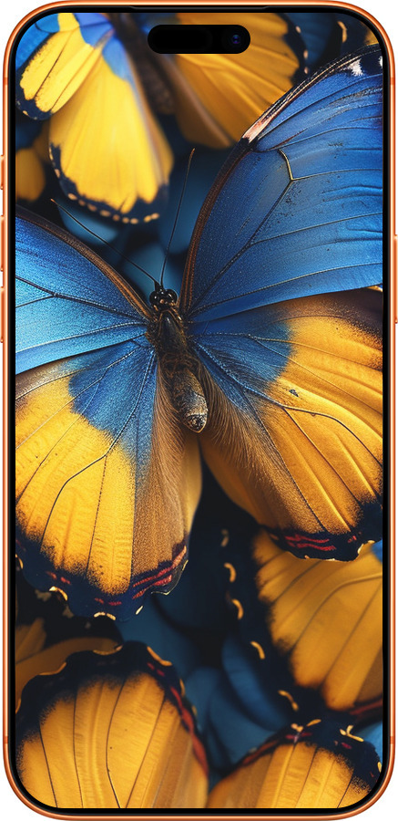 Силіконовий чехол Жовто-блакитні метелики для Apple iPhone 17 PRO MAX - 6046u-4029 изображение 