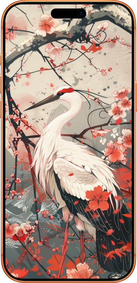 Силіконовий чехол Лелека у цвіту сакури для Apple iPhone 17 PRO MAX - 6109u-4029 изображение 