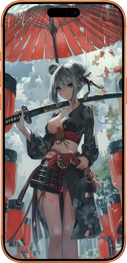 Силиконовый чехол Гейша-воин для Apple iPhone 17 PRO MAX - 6124u-4029 изображение 