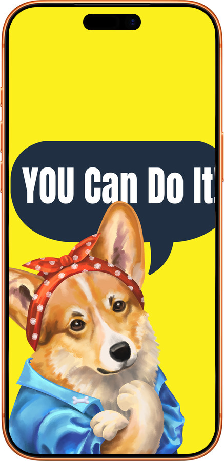 Силиконовый чехол чехол с корги You Can Do It для Apple iPhone 17 PRO MAX - 6184u-4029 изображение 