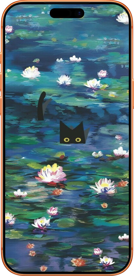 Силиконовый чехол із зображенням водяних лілій та кішок для Apple iPhone 17 PRO MAX - 6257u-4029 изображение 