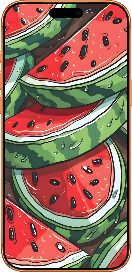 Силиконовый чехол Арбуз для Apple iPhone 17 PRO MAX - 6315u-4029 изображение 