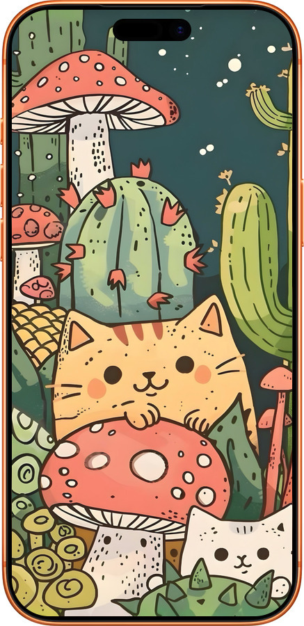 Силиконовый чехол Коты грибы для Apple iPhone 17 PRO MAX - 6321u-4029 изображение 