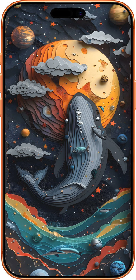 Силіконовий чехол Кит у космосі для Apple iPhone 17 PRO MAX - 6328u-4029 изображение 