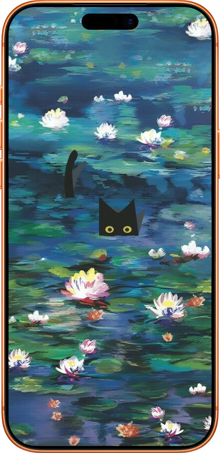 Силиконовый чехол Чехол с изображением водяных лилий Моне и кошек для Apple iPhone 17 PRO MAX - 6399u-4029 изображение 