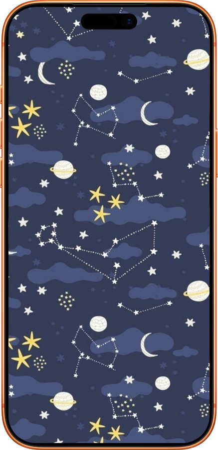 Силиконовый чехол Астрономический узор. Милый дизайн мультяшной вселенной для Apple iPhone 17 PRO MAX - 6446u-4029 изображение 