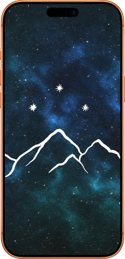 Силиконовый чехол Горы и звезды нарисованы на фоне галактики для Apple iPhone 17 PRO MAX - 6490u-4029 изображение 