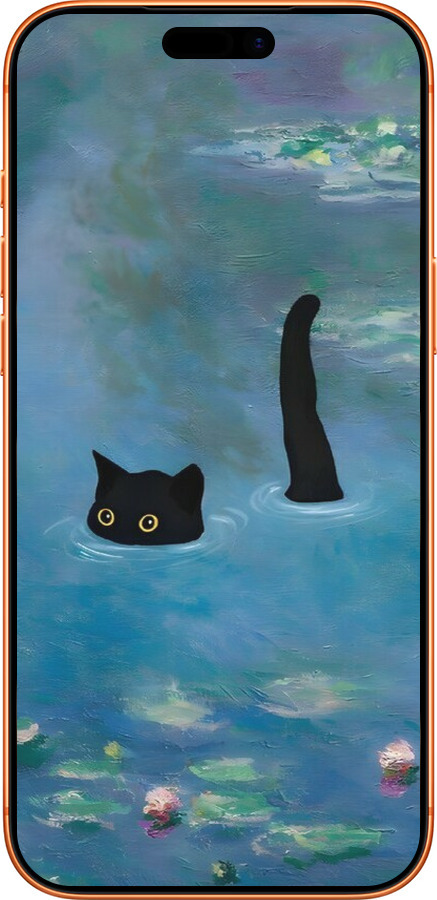 Силиконовый чехол С изображением кота и водяной лилии Monet для Apple iPhone 17 PRO MAX - 6519u-4029 изображение 