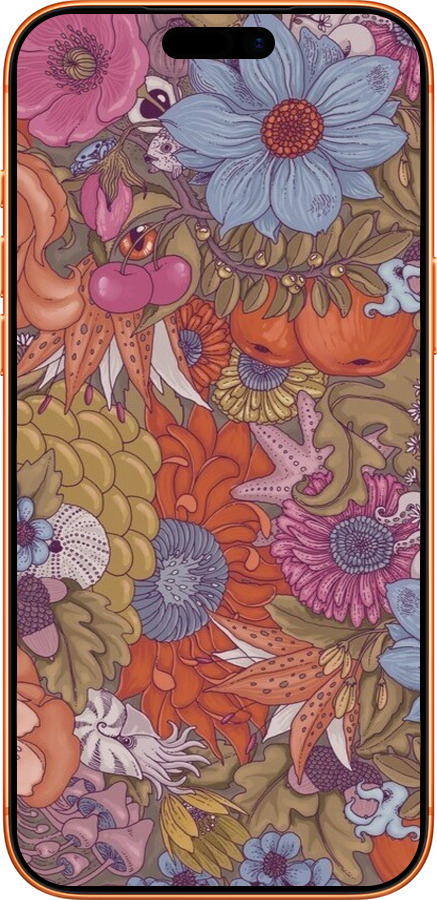 Силиконовый чехол Абстрактные цветы для Apple iPhone 17 PRO MAX - 6526u-4029 изображение 