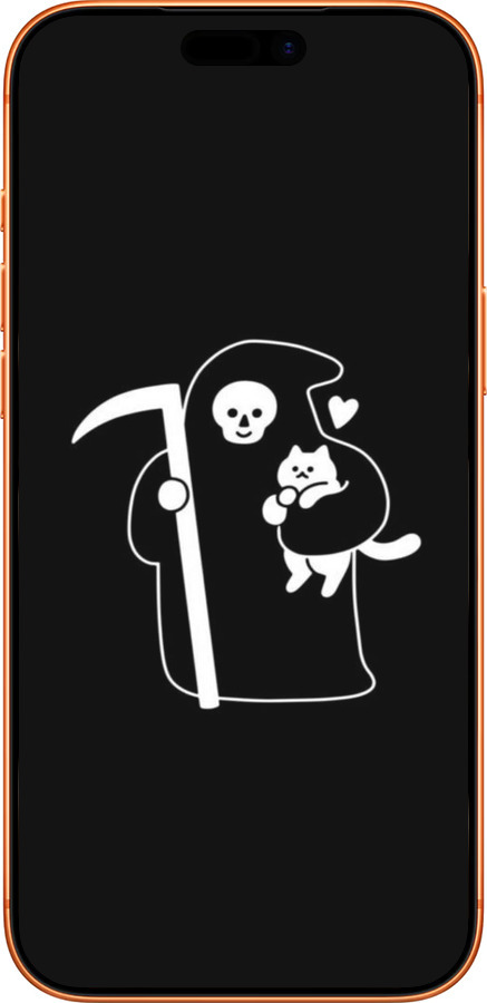 Силиконовый чехол Минималистичный арт: смерть и кошка для Apple iPhone 17 PRO MAX - 6529u-4029 изображение 