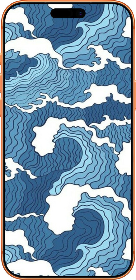 Силиконовый чехол Абстрактный рисунок морских волн для Apple iPhone 17 PRO MAX - 6538u-4029 изображение 