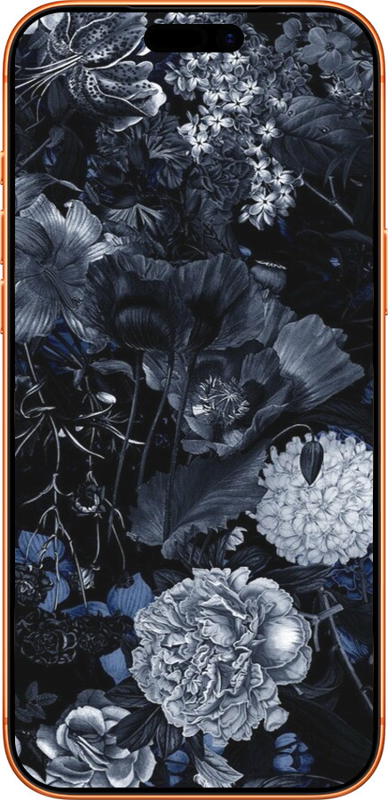 Силиконовый чехол Абстрактный цветочный рисунок в синих тонах для Apple iPhone 17 PRO MAX - 6539u-4029 изображение 