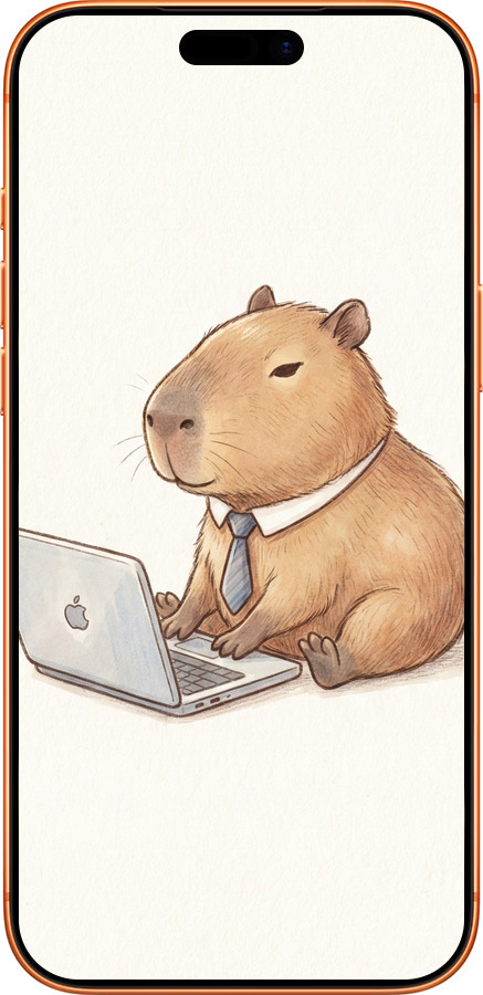 Силиконовый чехол Funny Capybara CEO Working для Apple iPhone 17 PRO MAX - 6777u-4029 изображение 