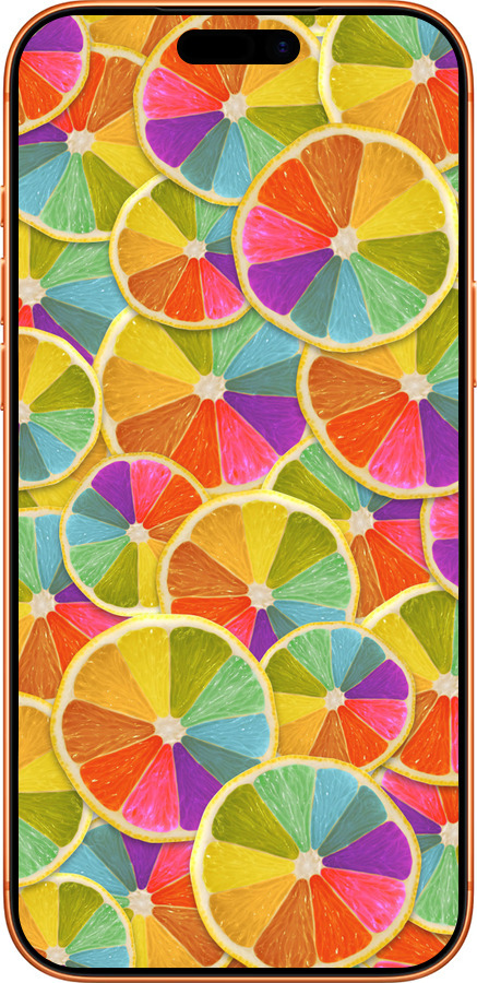 Силиконовый чехол Разноцветные дольки лимона для Apple iPhone 17 PRO MAX - 861u-4029 изображение 