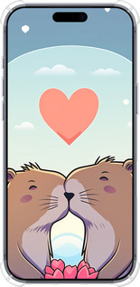 Силикон с усиленными углами чехол Капибара любовь для Apple iPhone 17 PRO - 6027sp-4030 изображение 