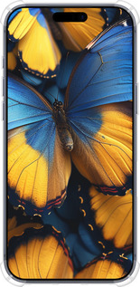 Силикон с усиленными углами чехол Желто-голубые бабочки для Apple iPhone 17 PRO - 6046sp-4030 изображение 