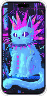 Силикон с усиленными углами чехол Кот панк для Apple iPhone 17 PRO - 6311sp-4030 изображение 