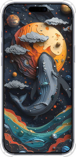 Силикон с усиленными углами чехол Кит в космосе для Apple iPhone 17 PRO - 6328sp-4030 изображение 