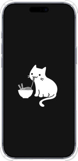 Силикон с усиленными углами чехол С милым котом на черном фоне для Apple iPhone 17 PRO - 6528sp-4030 изображение 