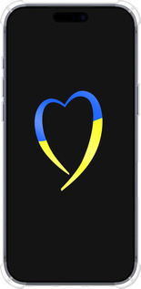 Силикон с усиленными углами чехол Жёлто-голубое сердце для Apple iPhone 17 PRO - 885sp-4030 изображение 