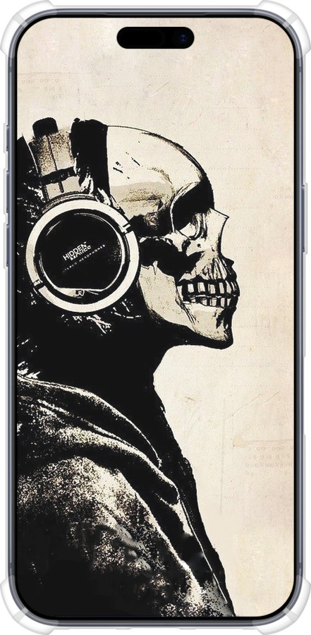 Силикон с усиленными углами чехол Скелет-меломан v2 для Apple iPhone 17 PRO - 1200sp-4030 изображение 