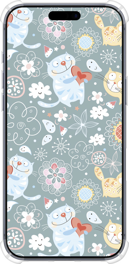 Силикон с усиленными углами чехол Котята v3 для Apple iPhone 17 PRO - 1223sp-4030 изображение 