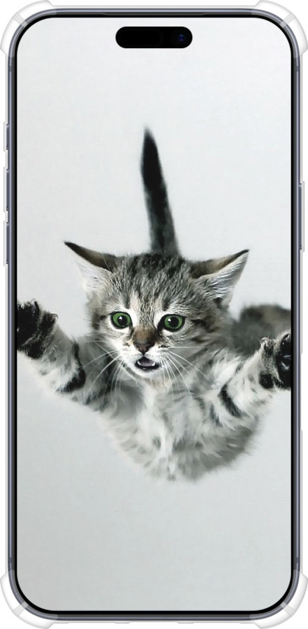 Силикон с усиленными углами чехол Летящий котёнок для Apple iPhone 17 PRO - 2322sp-4030 изображение 