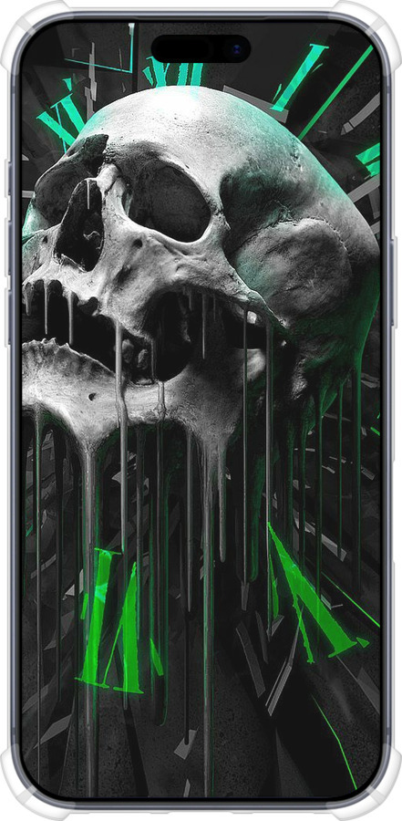 Силикон с усиленными углами чехол Череп-часы для Apple iPhone 17 PRO - 4100sp-4030 изображение 