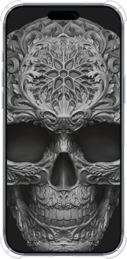 Силикон с усиленными углами чехол skull-ornament для Apple iPhone 17 PRO - 4101sp-4030 изображение 