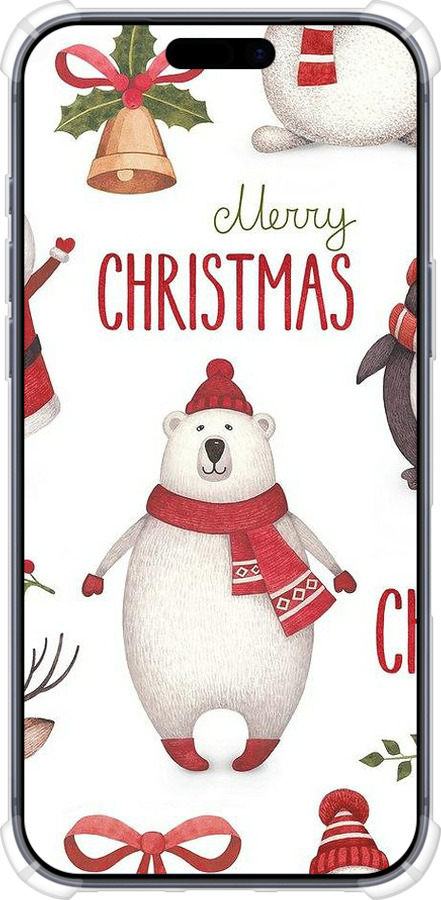 Силикон с усиленными углами чехол Merry Christmas для Apple iPhone 17 PRO - 4106sp-4030 изображение 