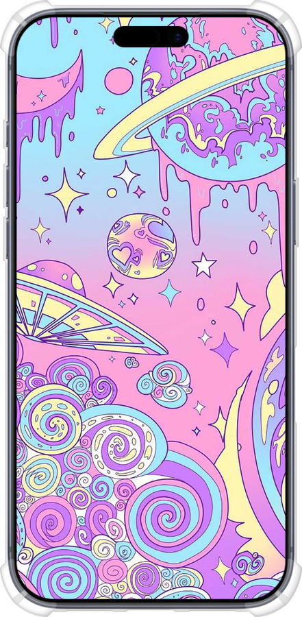 Силикон с усиленными углами чехол Розовая галактика для Apple iPhone 17 PRO - 4146sp-4030 изображение 