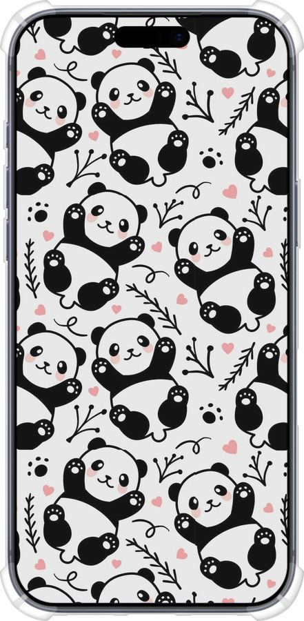 Силикон с усиленными углами чехол Панды для Apple iPhone 17 PRO - 4318sp-4030 изображение 