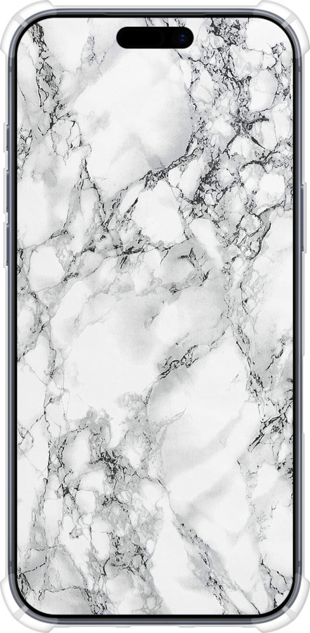 Силикон с усиленными углами чехол Мрамор белый для Apple iPhone 17 PRO - 4480sp-4030 изображение 