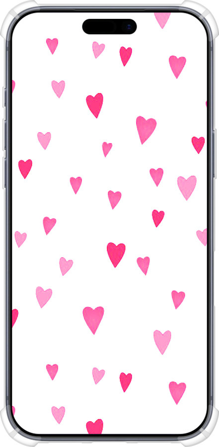Силикон с усиленными углами чехол Сердечки 2 для Apple iPhone 17 PRO - 4763sp-4030 изображение 