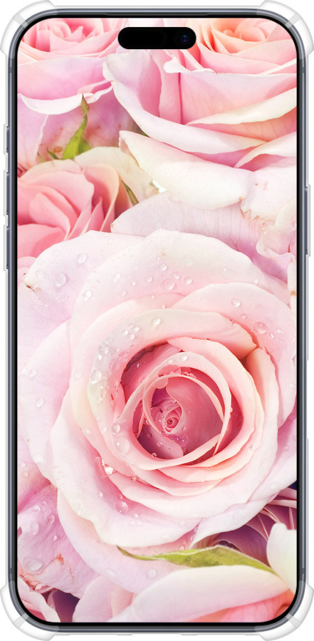 Силикон с усиленными углами чехол Розы для Apple iPhone 17 PRO - 525sp-4030 изображение 