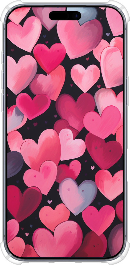 Силикон с усиленными углами чехол Сердечки 4 для Apple iPhone 17 PRO - 5662sp-4030 изображение 