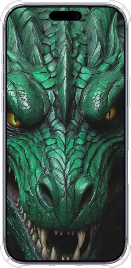 Силикон с усиленными углами чехол Зелёный дракон v2 для Apple iPhone 17 PRO - 5817sp-4030 изображение 