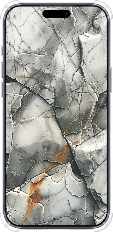 Силикон с усиленными углами чехол Серый мрамор для Apple iPhone 17 PRO - 6041sp-4030 изображение 