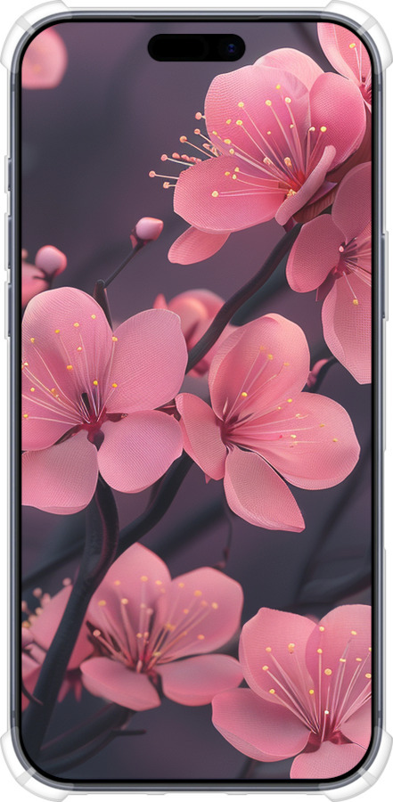 Силикон с усиленными углами чехол Пурпурная сакура для Apple iPhone 17 PRO - 6075sp-4030 изображение 
