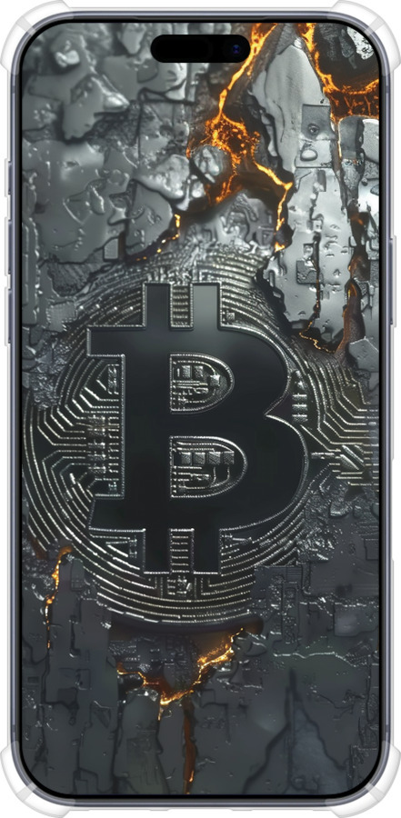 Силикон с усиленными углами чехол Раскаленный биткойн для Apple iPhone 17 PRO - 6091sp-4030 изображение 