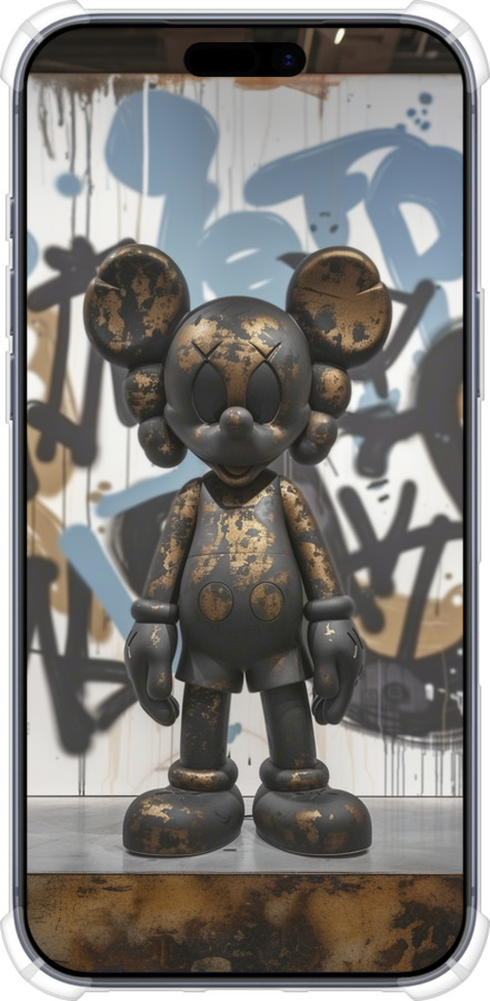 Силикон с усиленными углами чехол Bronze kaws v2 для Apple iPhone 17 PRO - 6098sp-4030 изображение 