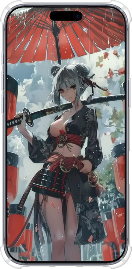 Силикон с усиленными углами чехол Гейша-воин для Apple iPhone 17 PRO - 6124sp-4030 изображение 