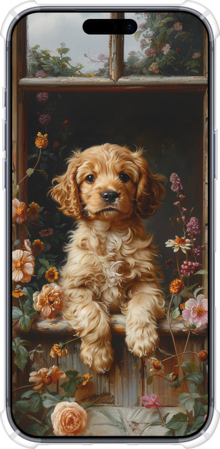 Силикон с усиленными углами чехол Щенок cocker spaniel для Apple iPhone 17 PRO - 6136sp-4030 изображение 