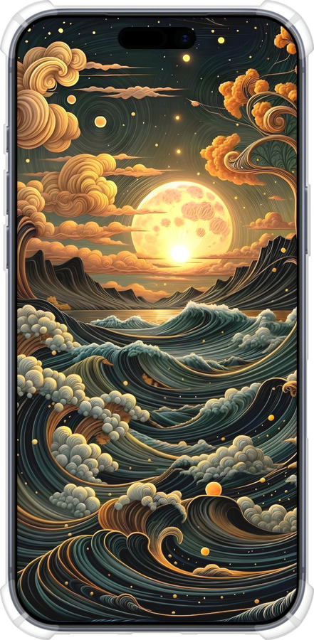 Силикон с усиленными углами чехол Арт волны для Apple iPhone 17 PRO - 6332sp-4030 изображение 