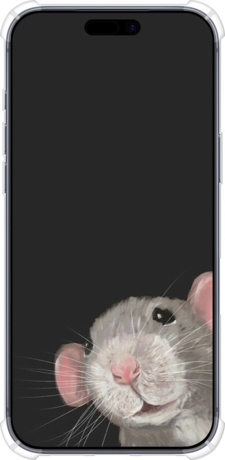 Силикон с усиленными углами чехол The Peeking Rat для Apple iPhone 17 PRO - 6442sp-4030 изображение 