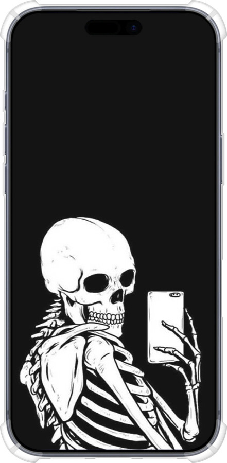 Силикон с усиленными углами чехол Скелет делает Selfie для Apple iPhone 17 PRO - 6535sp-4030 изображение 