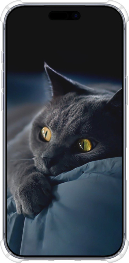 Силикон с усиленными углами чехол Дымчатый кот для Apple iPhone 17 PRO - 825sp-4030 изображение 