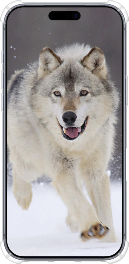 Силикон с усиленными углами чехол Бегущий волк для Apple iPhone 17 PRO - 826sp-4030 изображение 