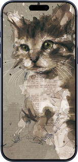 Силиконовый чехол Котёнок из пятен и линий для Apple iPhone 17 PRO - 119u-4030 изображение 