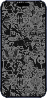 Силиконовый чехол Чёрно-серый стикер бомбинг для Apple iPhone 17 PRO - 2432u-4030 изображение 